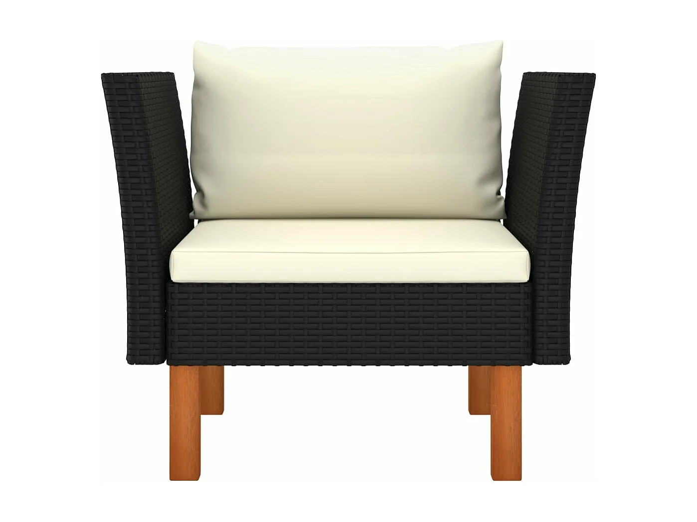 Sofá de jardín de ratán sintético y madera maciza de eucalipto ES941753