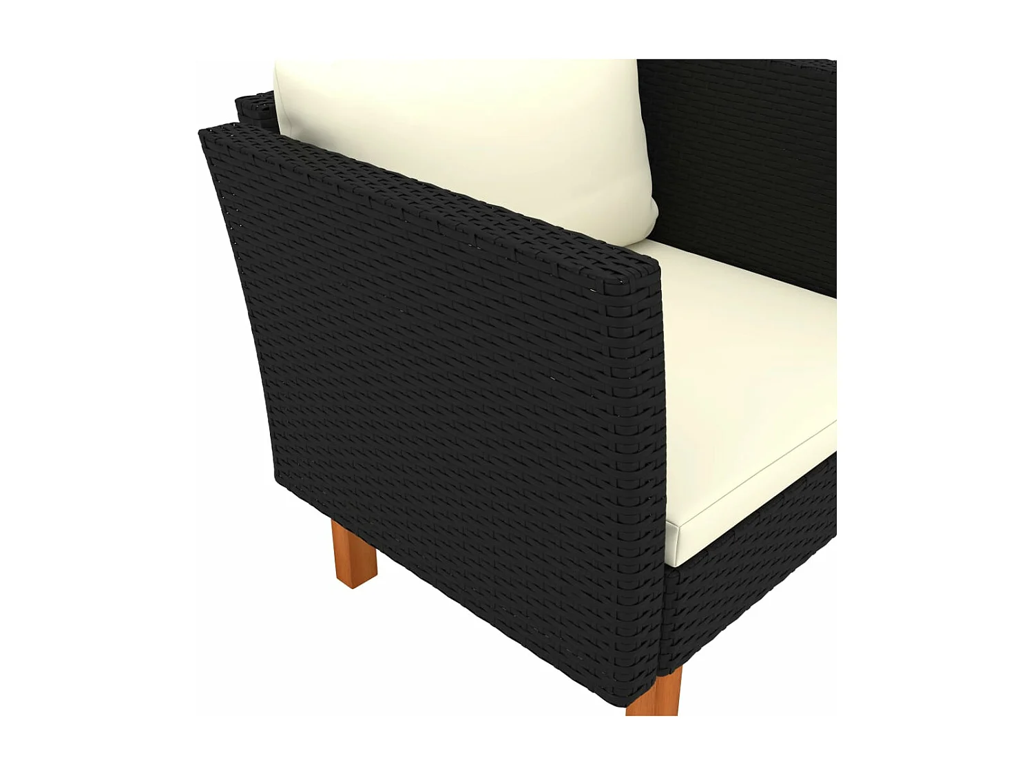 Sofá de jardín de ratán sintético y madera maciza de eucalipto ES941753