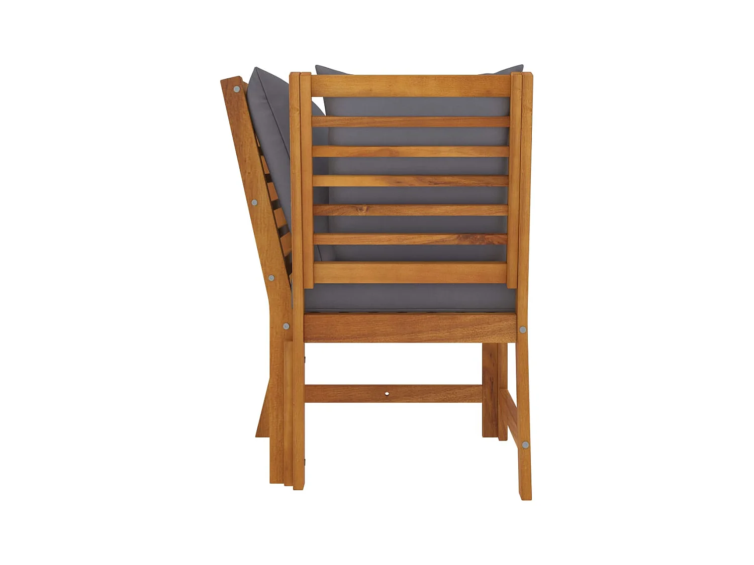 Canapé d'angle sectionnel avec coussin gris foncé Acacia solide FR77000
