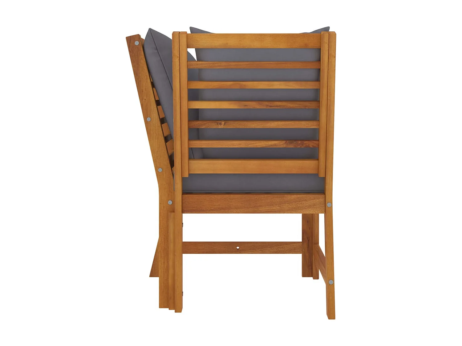 Canapé d'angle sectionnel avec coussin gris foncé Acacia solide FR77000