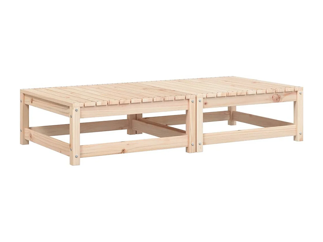 Canapé de jardin - Repose-pieds de jardin avec coussins 2 pcs bois de pin massif FR18120