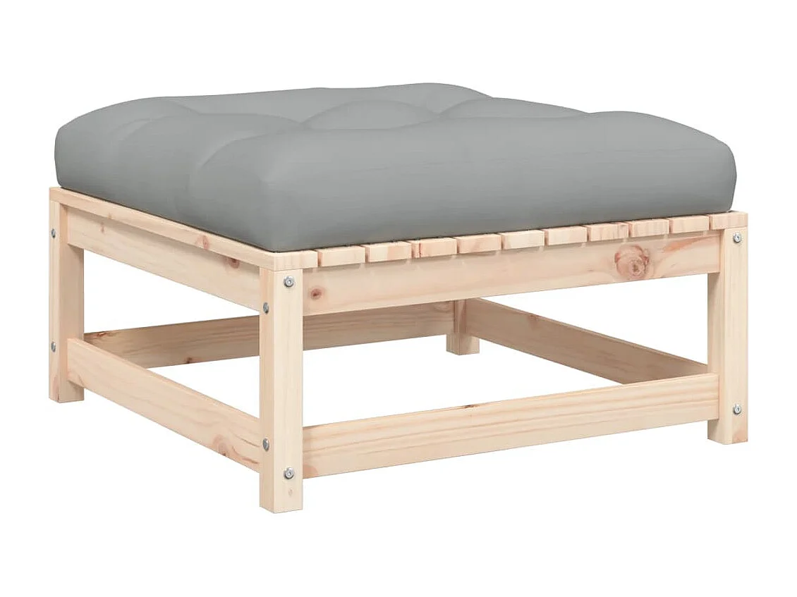 Canapé de jardin - Repose-pieds de jardin avec coussins 2 pcs bois de pin massif FR18120