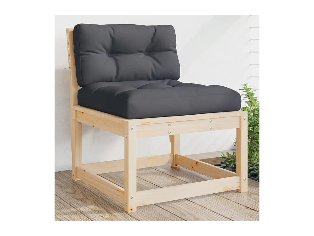 Lot de 2 Canapés de jardin avec coussinspcs bois de pin massif FR992983