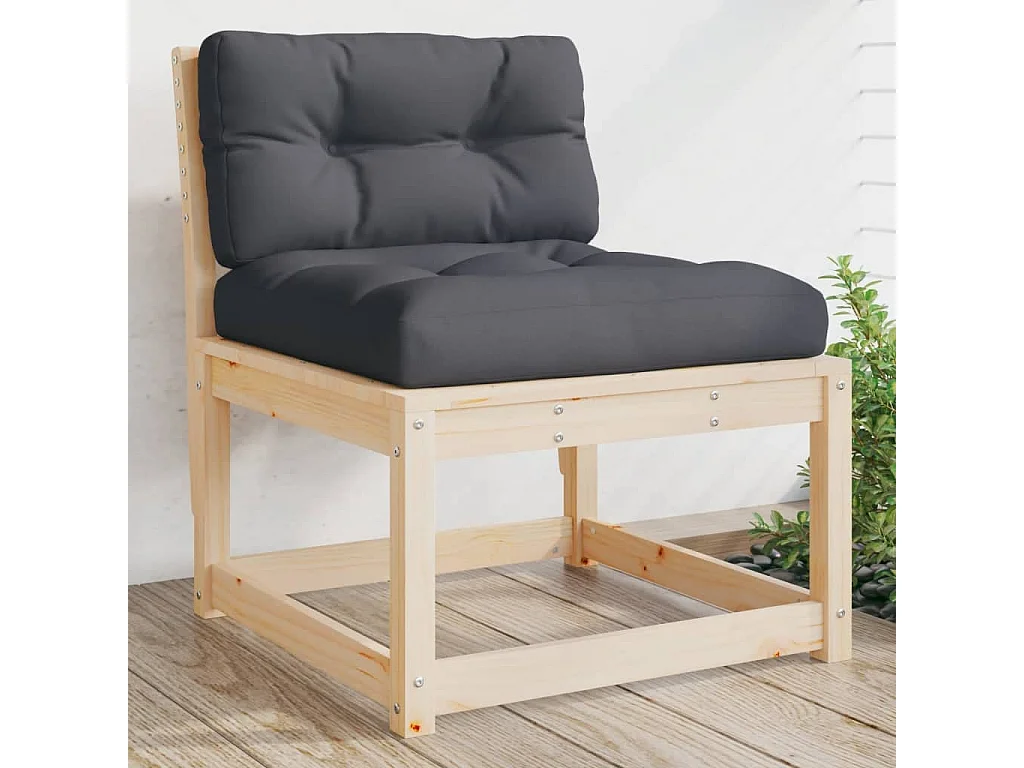 Lot de 2 Canapés de jardin avec coussinspcs bois de pin massif FR992983