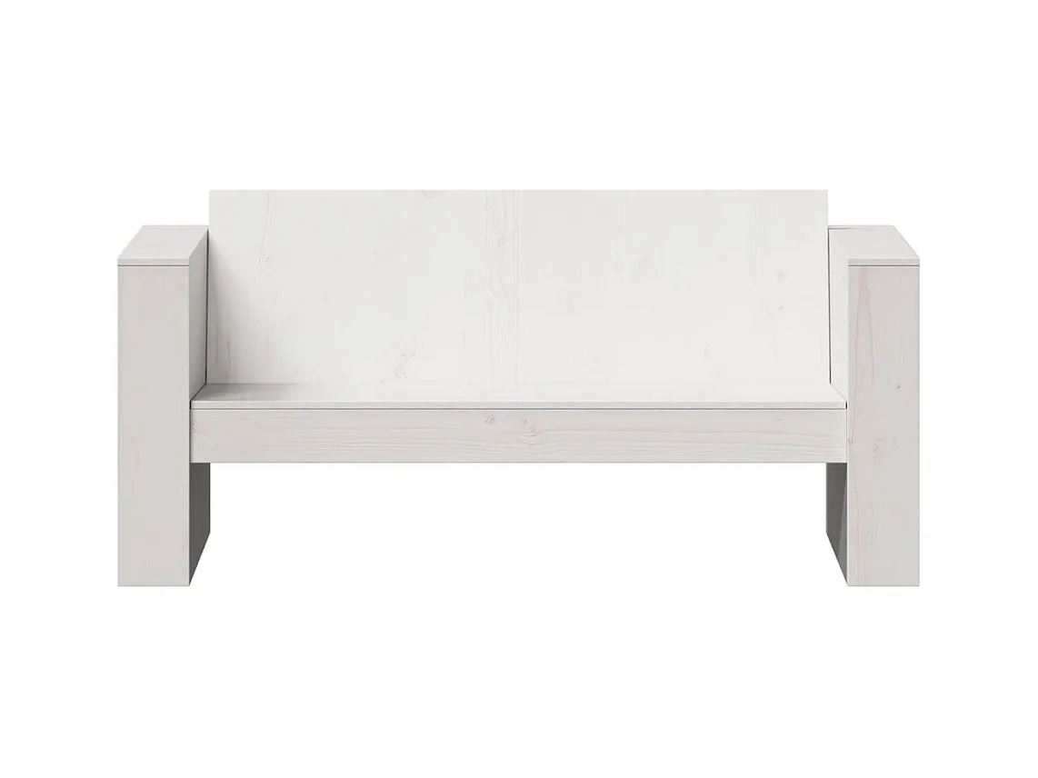 Canapé de jardin 2 places blanc 134x60x62 cm bois de pin massif FR168483