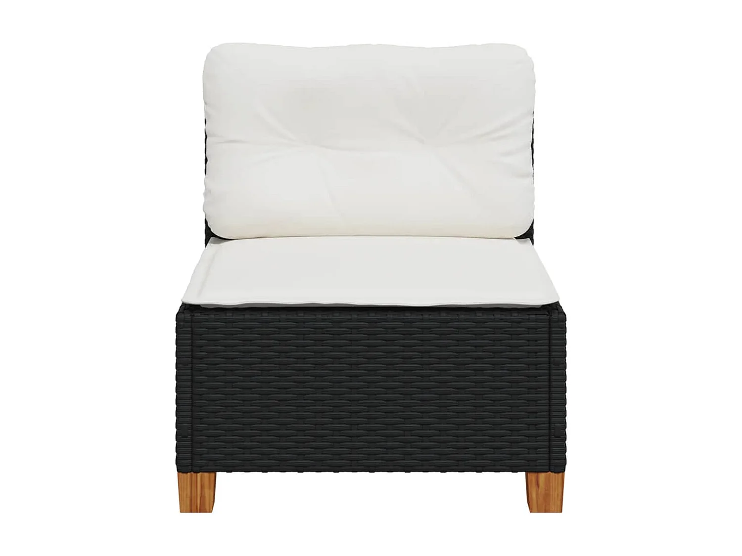 Canapé de jardin sans accoudoirs coussins noir résine tressée FR210757