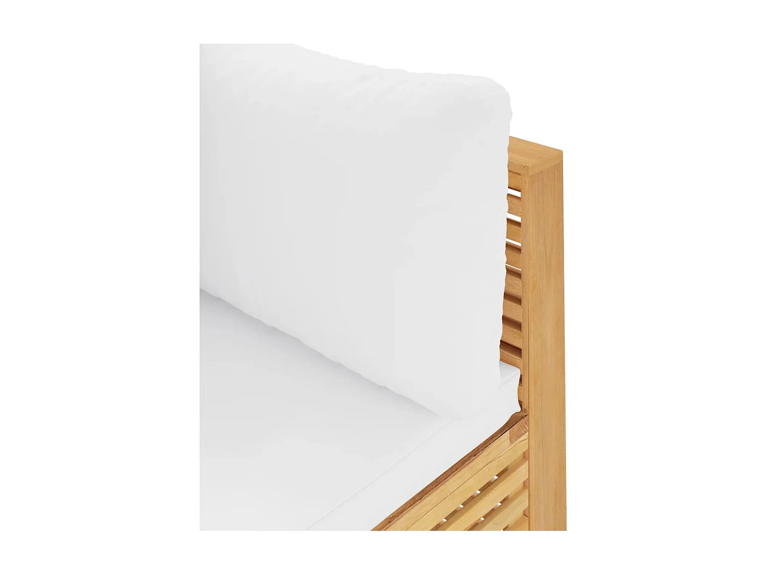 Canapé d'angle de jardin et coussins crème Bois de teck massif FR88378