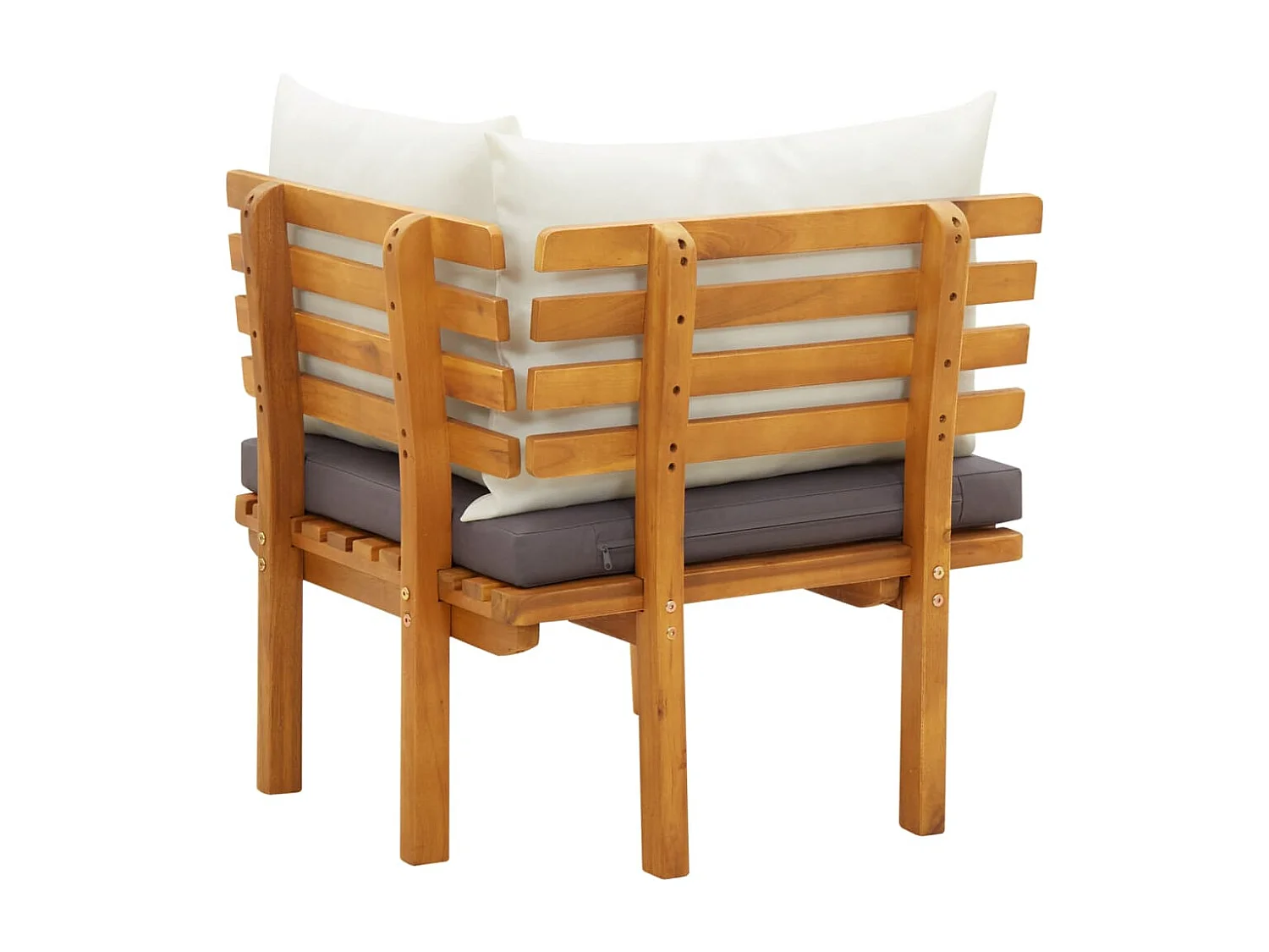 Sofá de esquina para jardín con cojines madera maciza de acacia ES316208