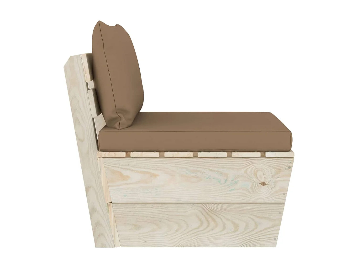 Canapé central palette de jardin avec coussins Épicéa imprégné FR14367