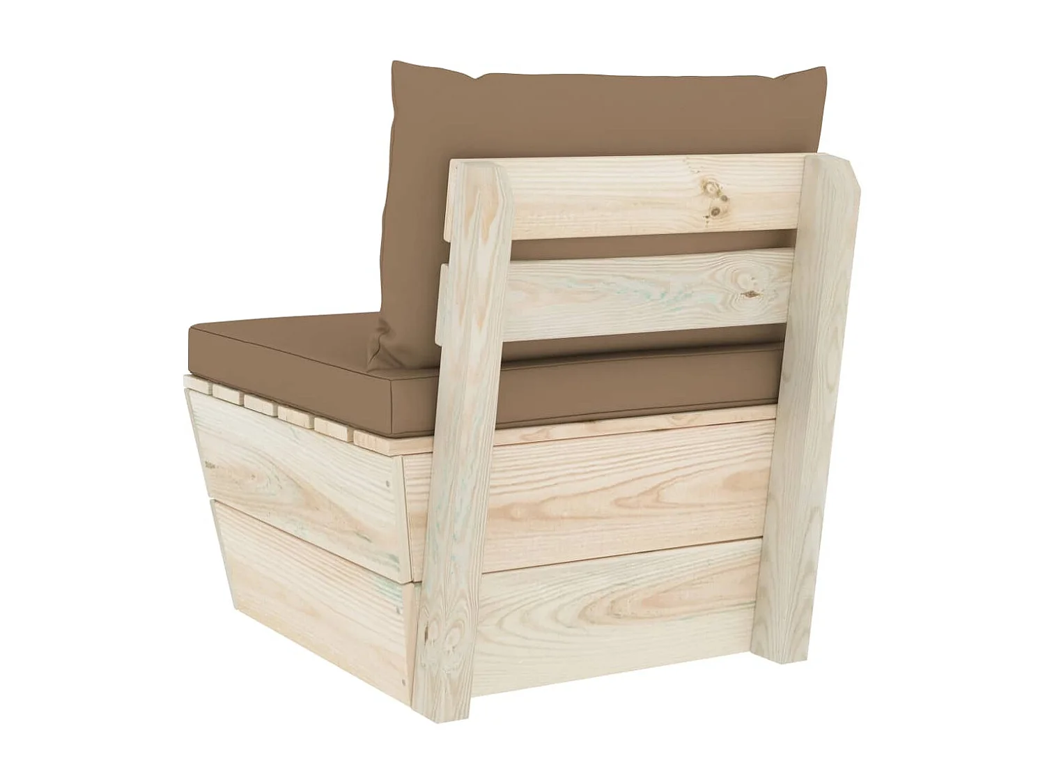 Canapé central palette de jardin avec coussins Épicéa imprégné FR14367