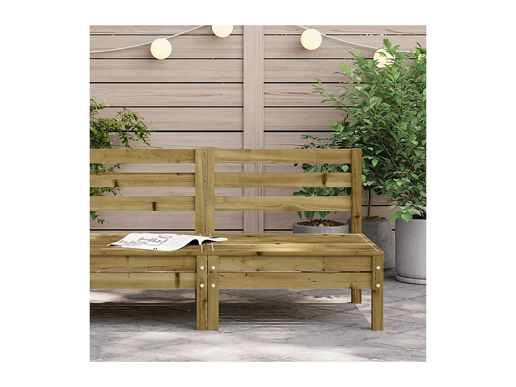Canapé de jardin sans accoudoirs bois pin imprégné FR39445