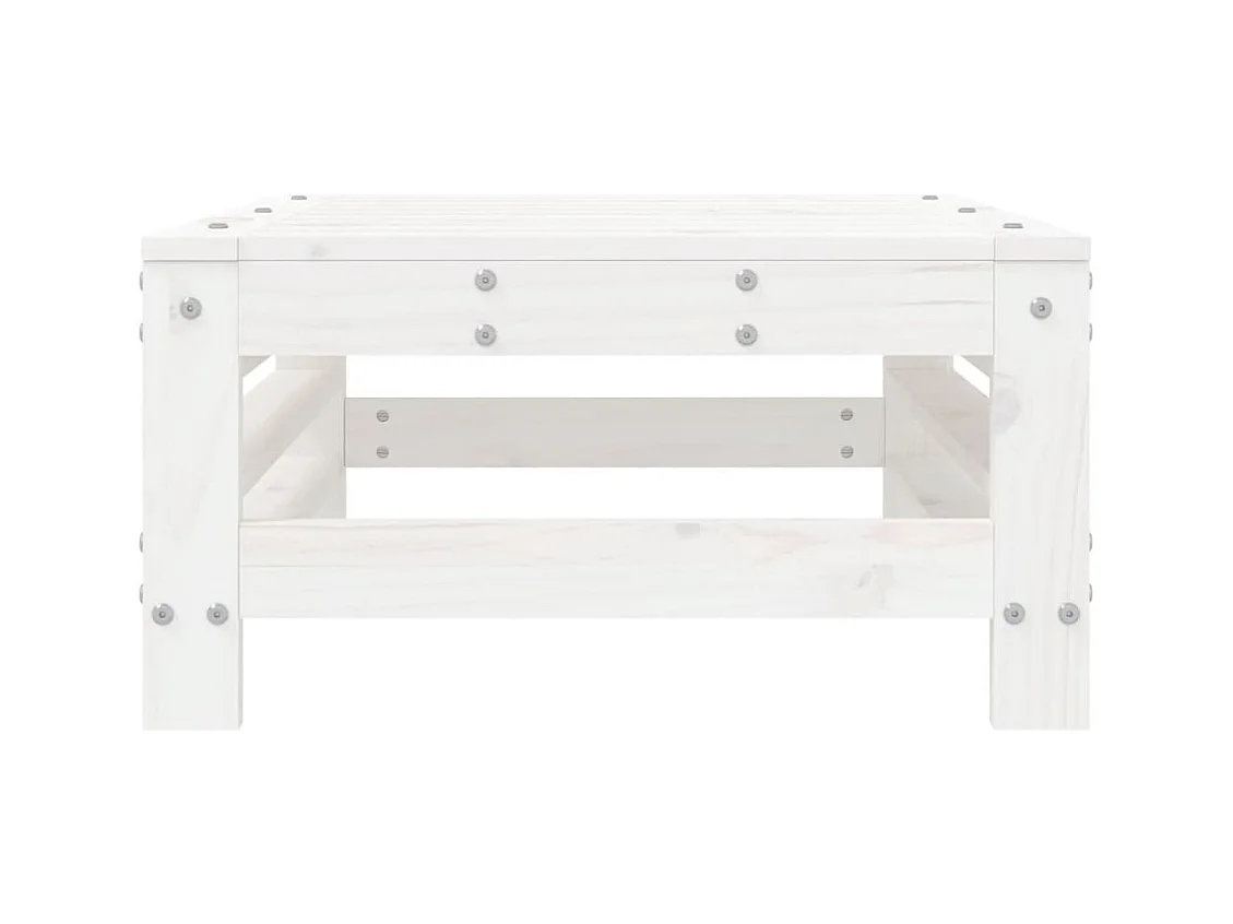 Canapé de jardin - Repose-pied de jardin blanc bois de pin massif FR99736
