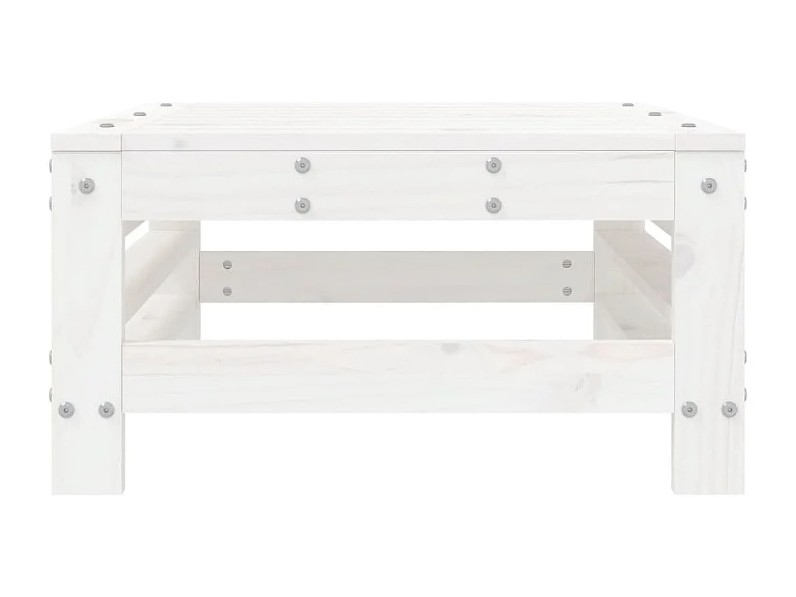 Canapé de jardin - Repose-pied de jardin blanc bois de pin massif FR99736