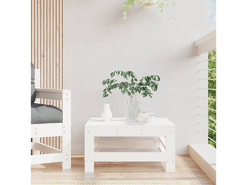 Canapé de jardin - Repose-pied de jardin blanc bois de pin massif FR99736