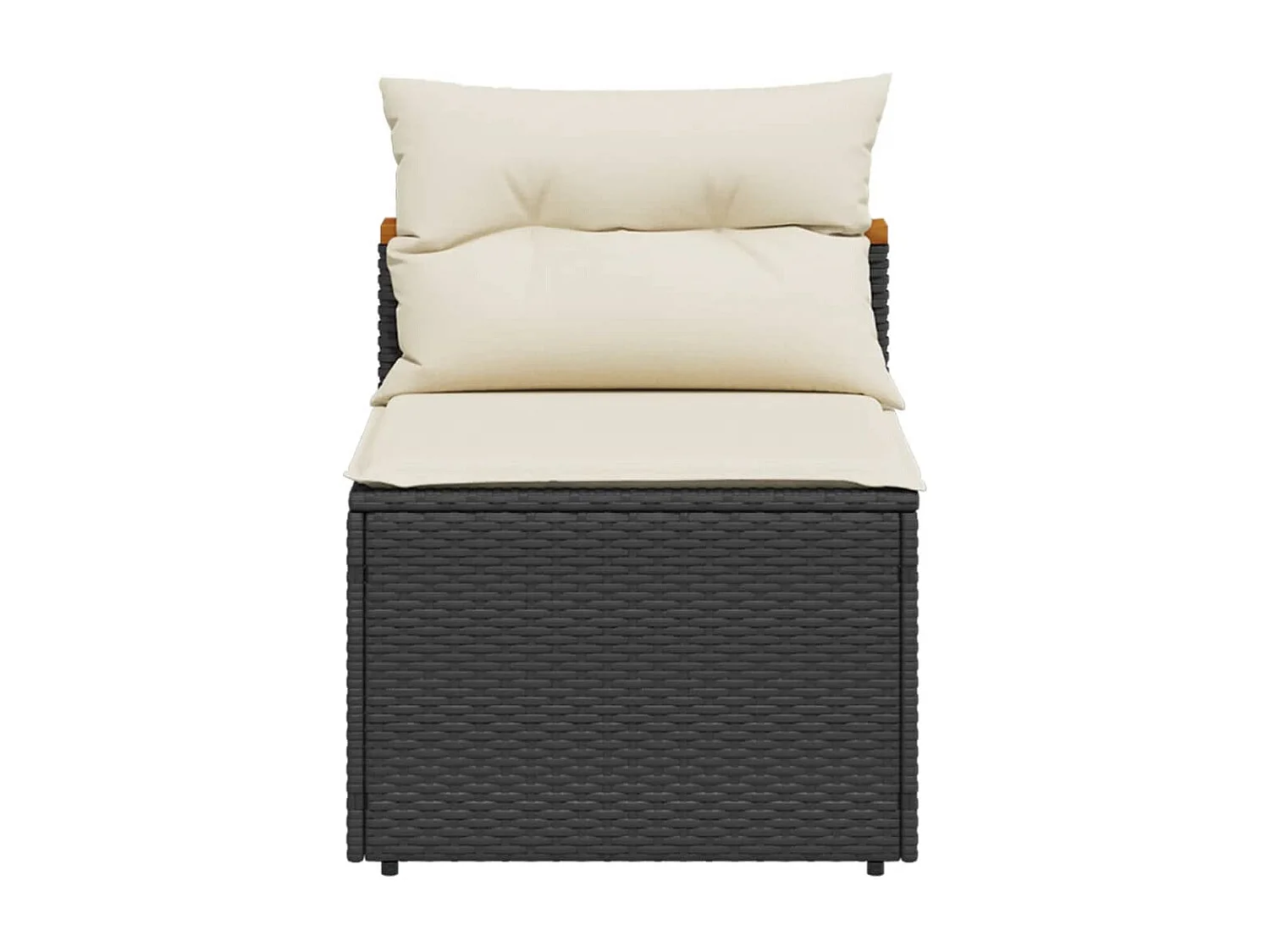 Tuinbanken 2 st zonder armleuning met kussens poly rattan zwart BE351431