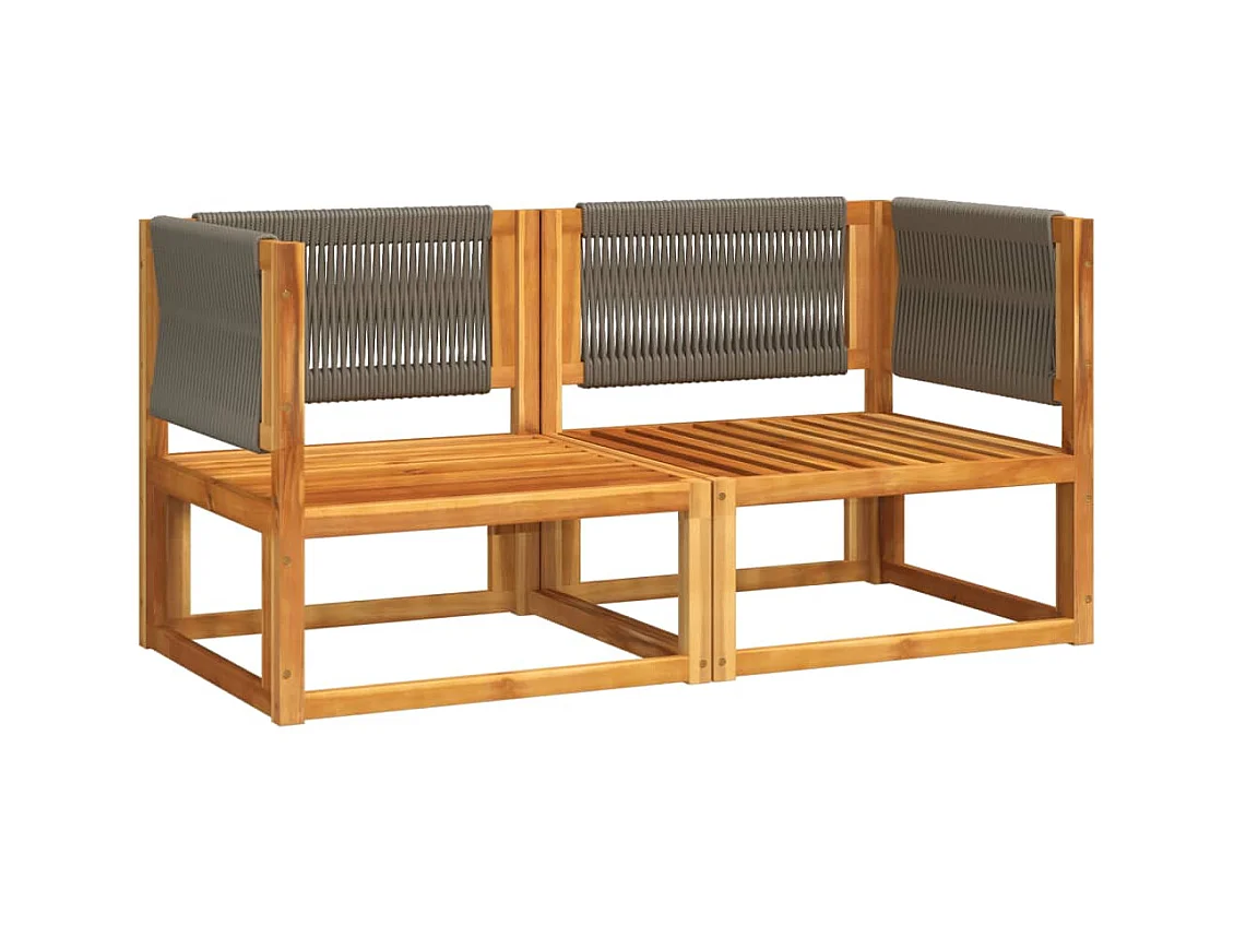 Lot de 2 Canapés d'angle de jardin et coussinspcs bois massif d'acacia FR360400