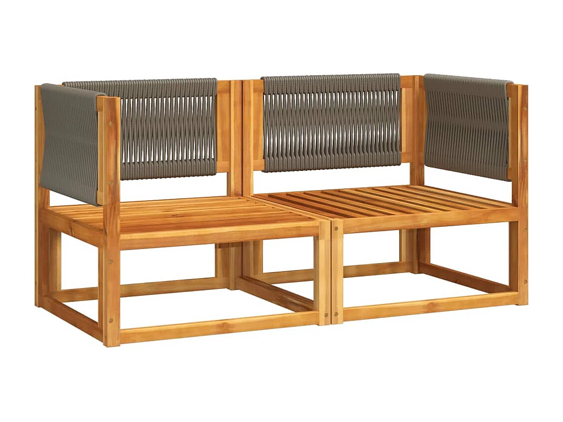 Lot de 2 Canapés d'angle de jardin et coussinspcs bois massif d'acacia FR360400