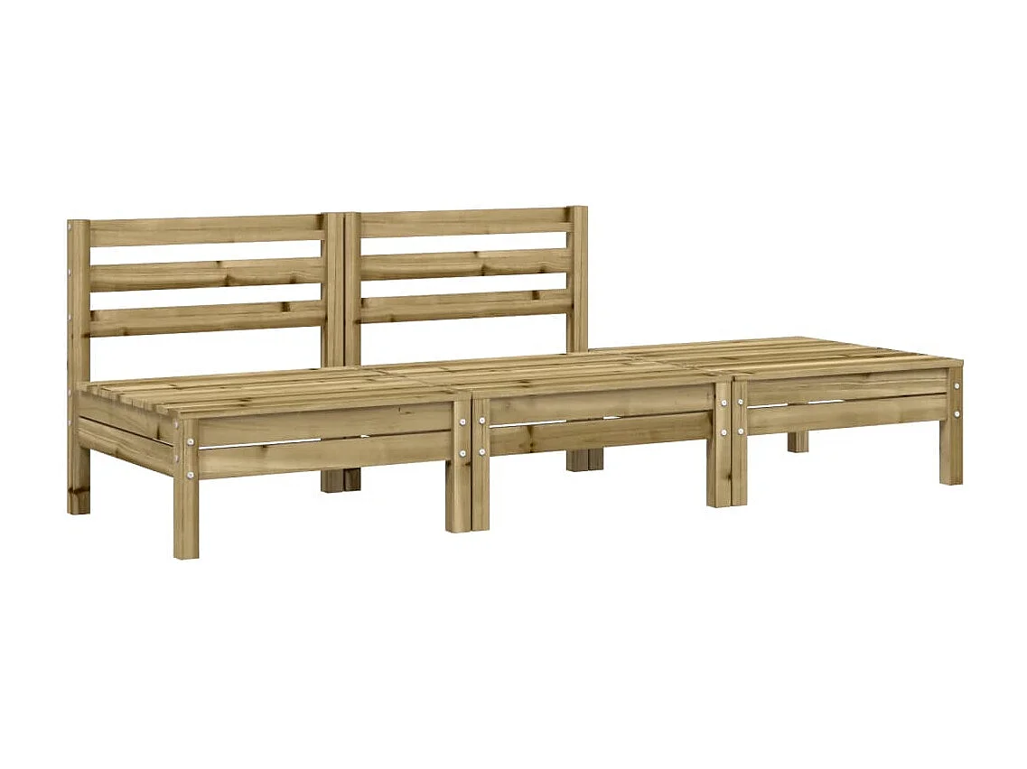 Canapé de jardin avec coussins et repose-pied 2 places FR78368