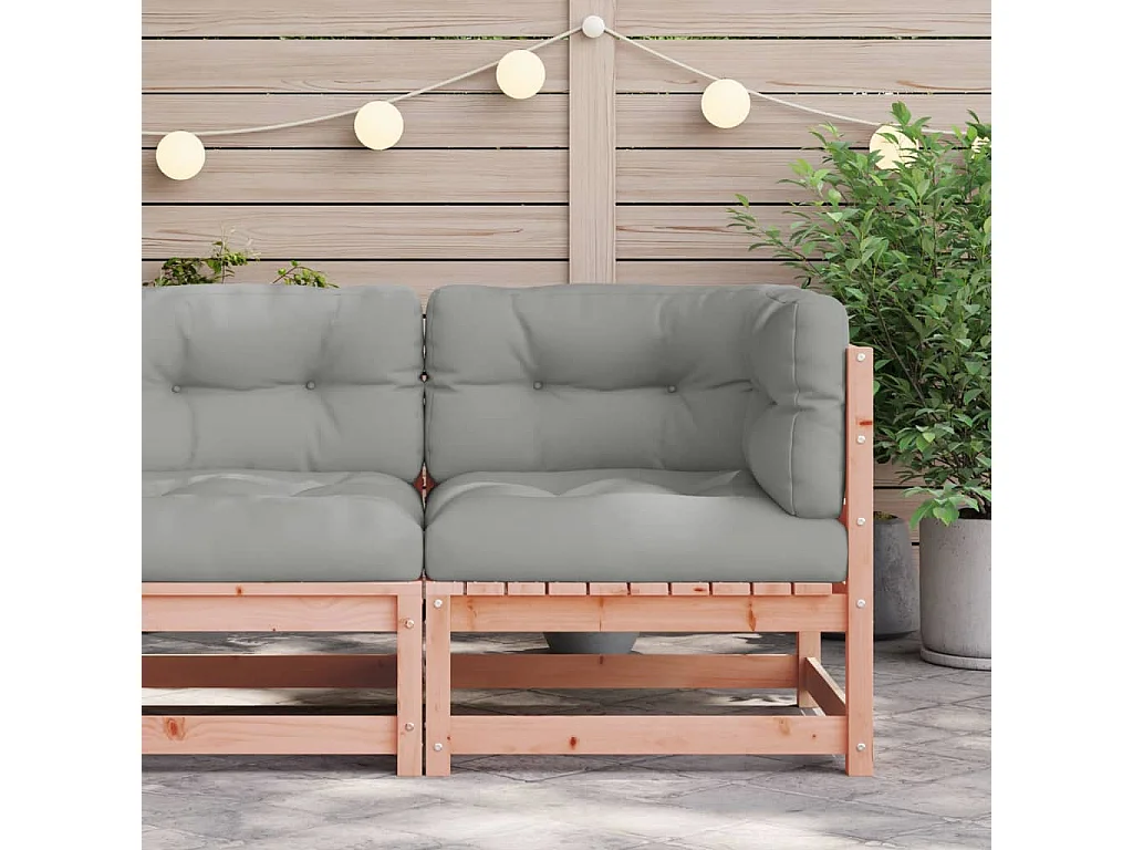 Canapé d'angle de jardin avec coussins bois massif douglas FR32713