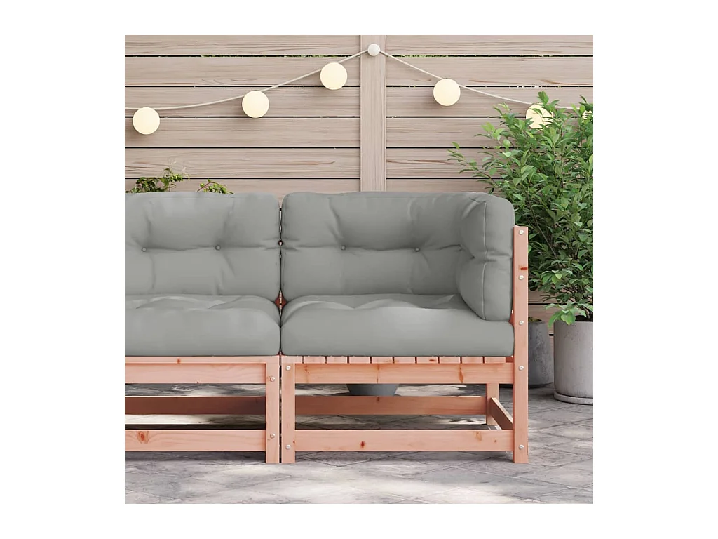 Canapé d'angle de jardin avec coussins bois massif douglas FR32713