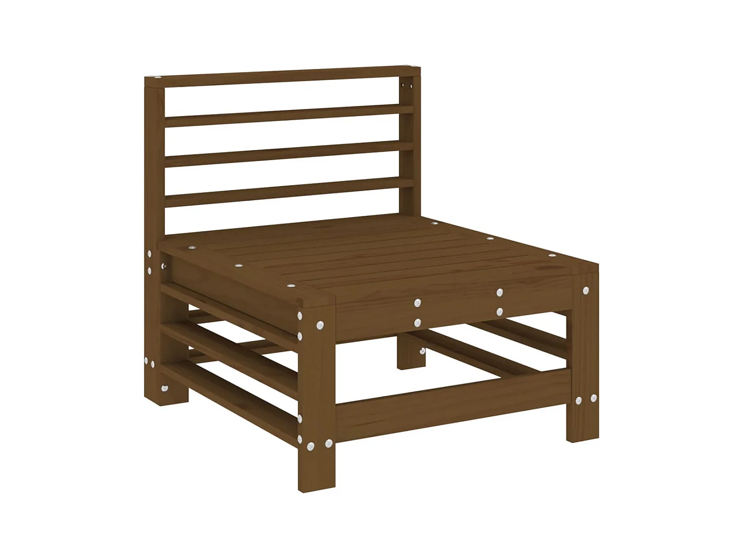 Canapés centraux de jardin 2 pcs marron miel bois de pin solide FR69911
