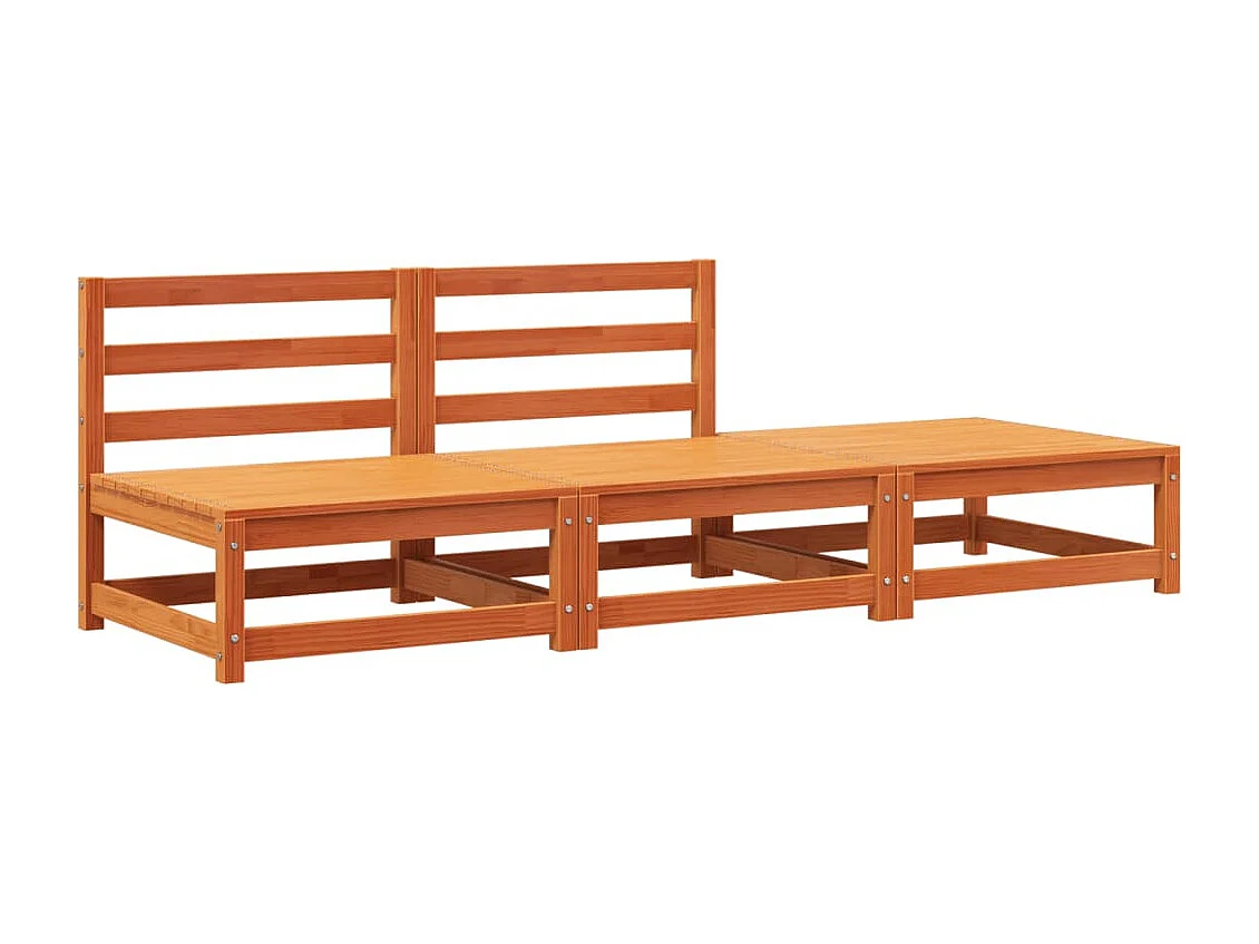 Canapé de jardin sans accoudoirs repose-pieds bois pin massif FR40470