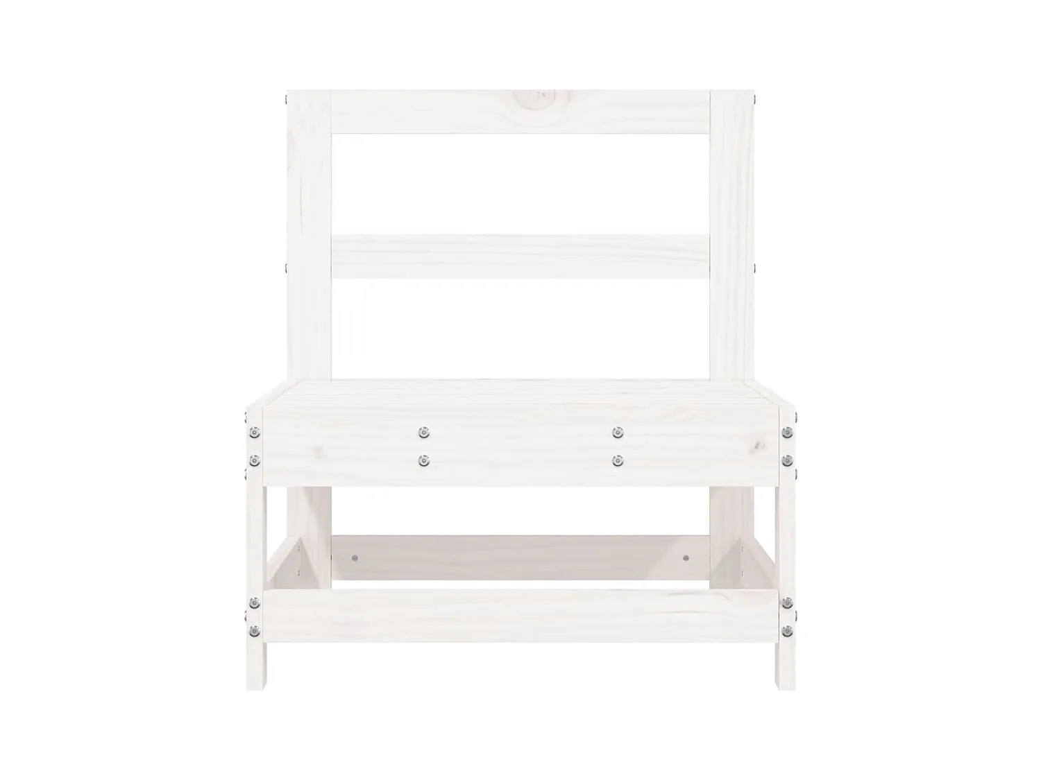 Canapé central de jardin blanc bois de pin massif FR27625