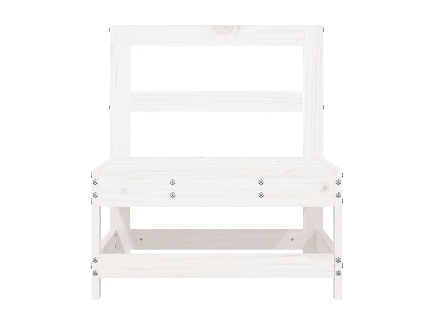 Canapé central de jardin blanc bois de pin massif FR27625