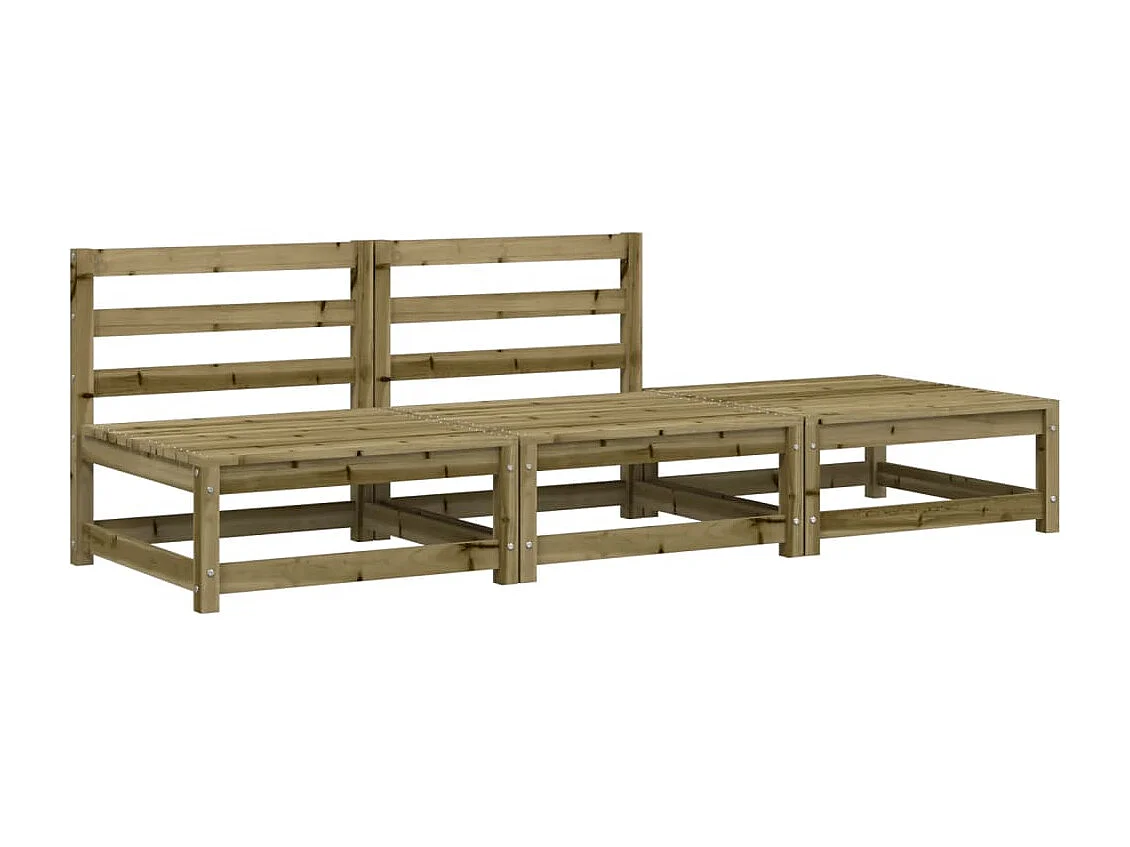 Canapé de jardin sans accoudoirs repose-pieds bois pin imprégné FR54013