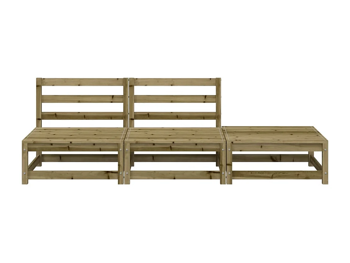 Canapé de jardin sans accoudoirs repose-pieds bois pin imprégné FR54013