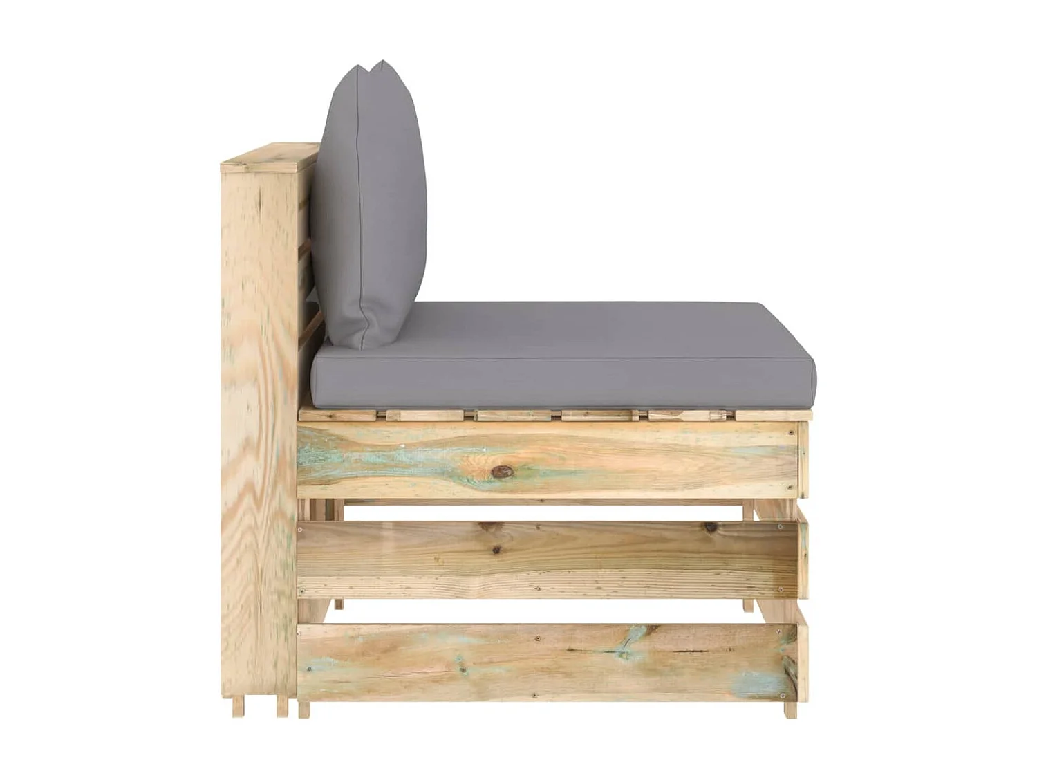 Canapé central sectionnel avec coussins Bois imprégné de vert FR64081