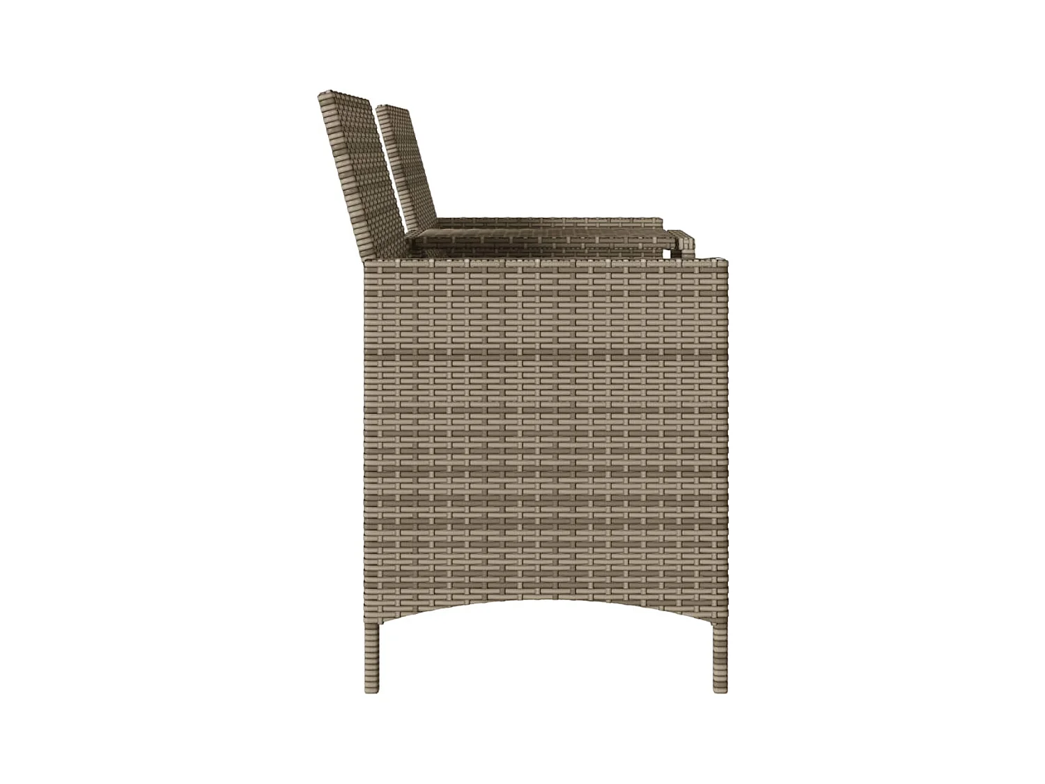 Tuinbank 2-zits met tafel en kussens poly rattan grijs BE524253