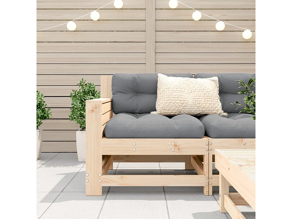 Sofá de jardín con reposabrazos y cojín madera maciza de pino ES820416