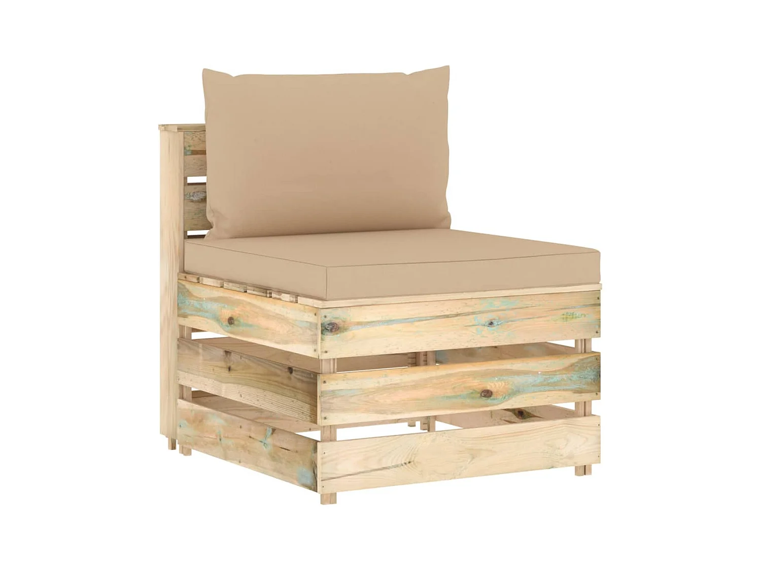 Canapé central sectionnel avec coussins Bois imprégné de vert FR67804