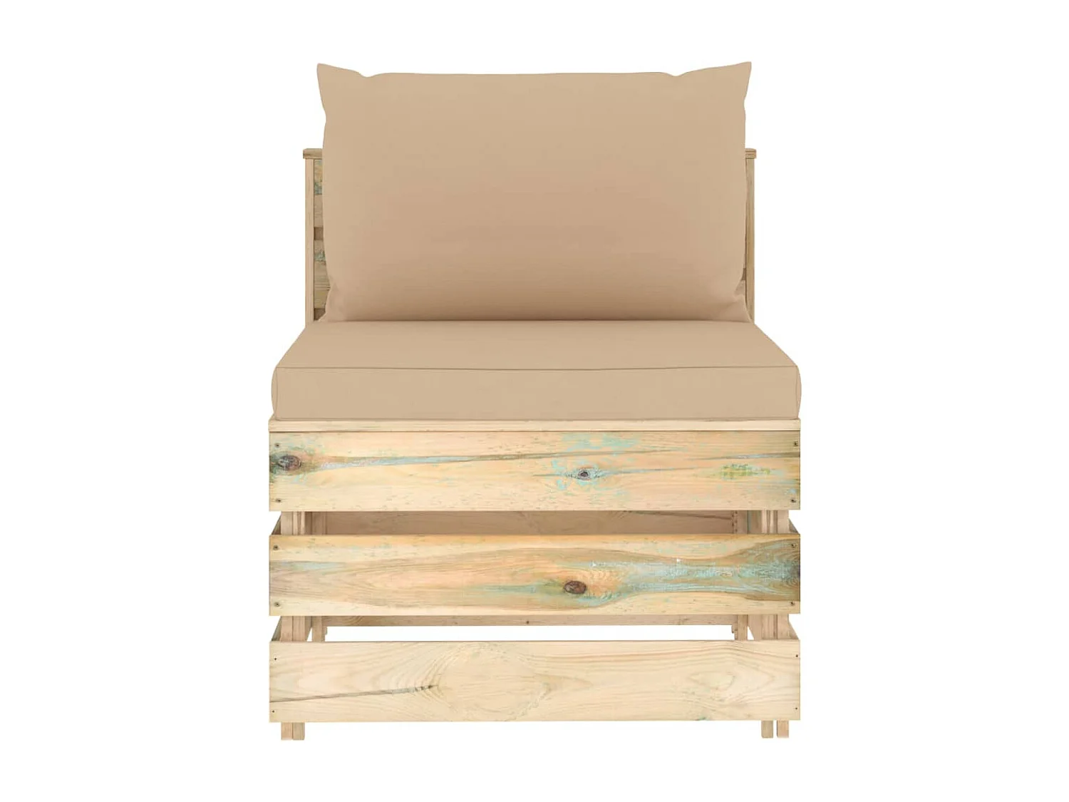 Canapé central sectionnel avec coussins Bois imprégné de vert FR67804