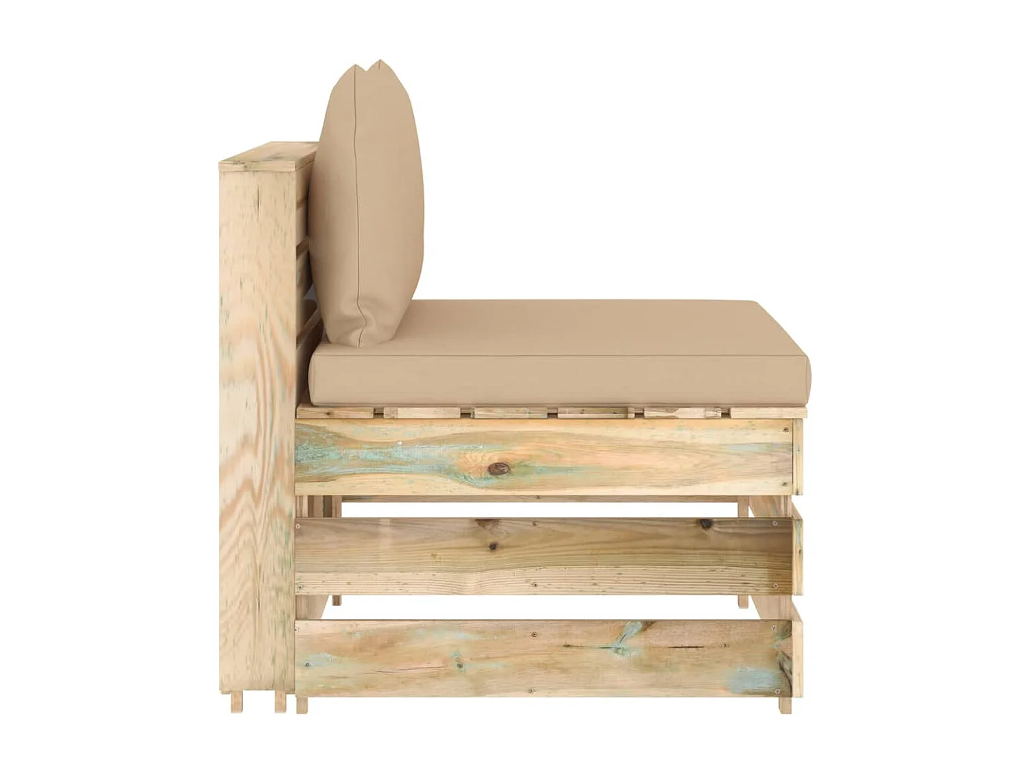 Canapé central sectionnel avec coussins Bois imprégné de vert FR67804