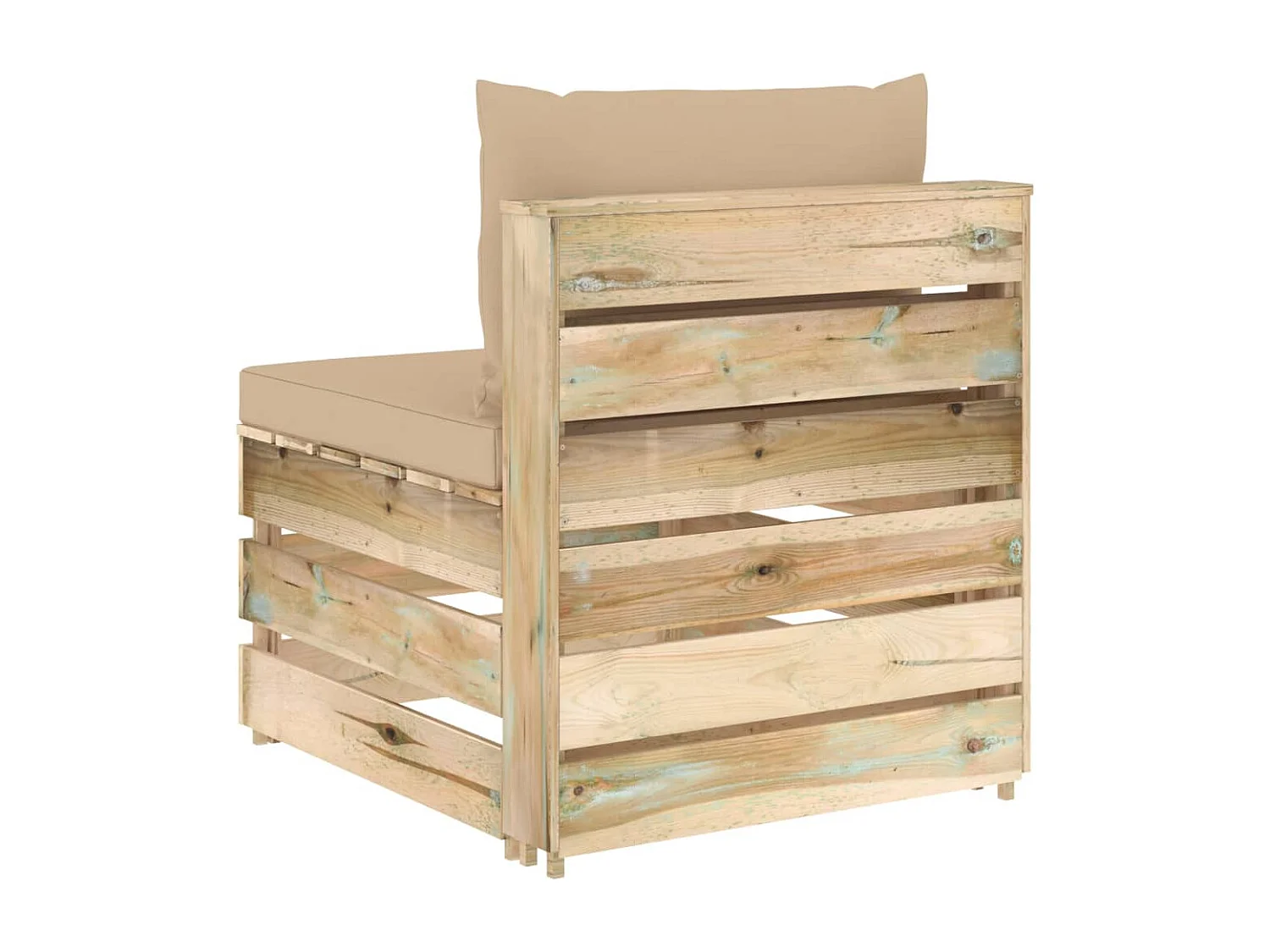 Canapé central sectionnel avec coussins Bois imprégné de vert FR67804