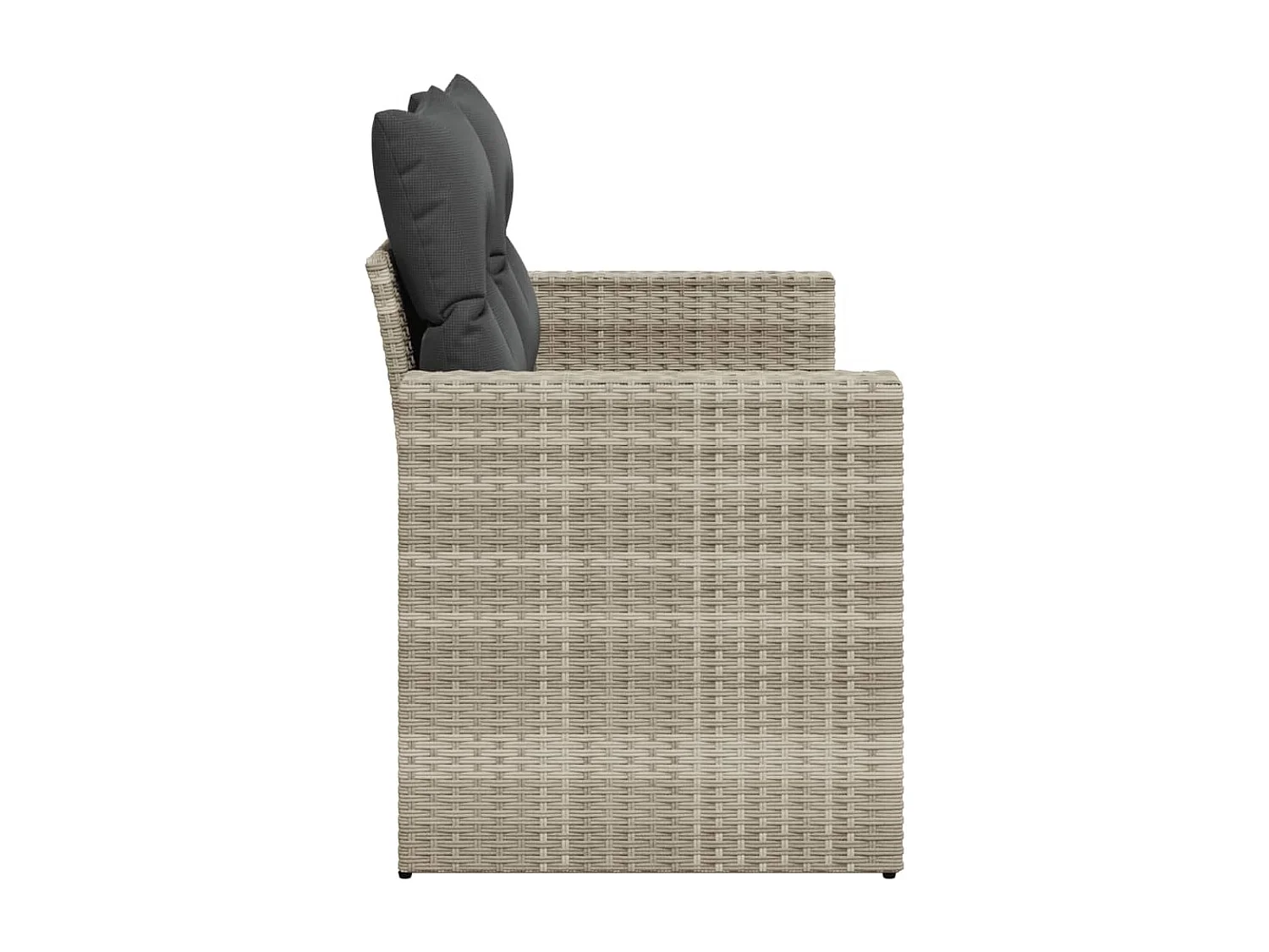 Canapé de jardin 2 places et coussins gris clair résine tressée FR822166