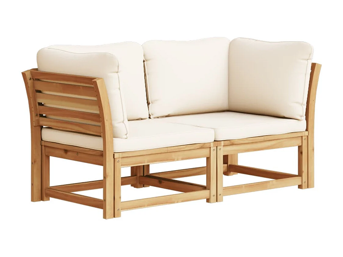Canapé de jardin avec coussins 2 places bois massif d'acacia FR80728