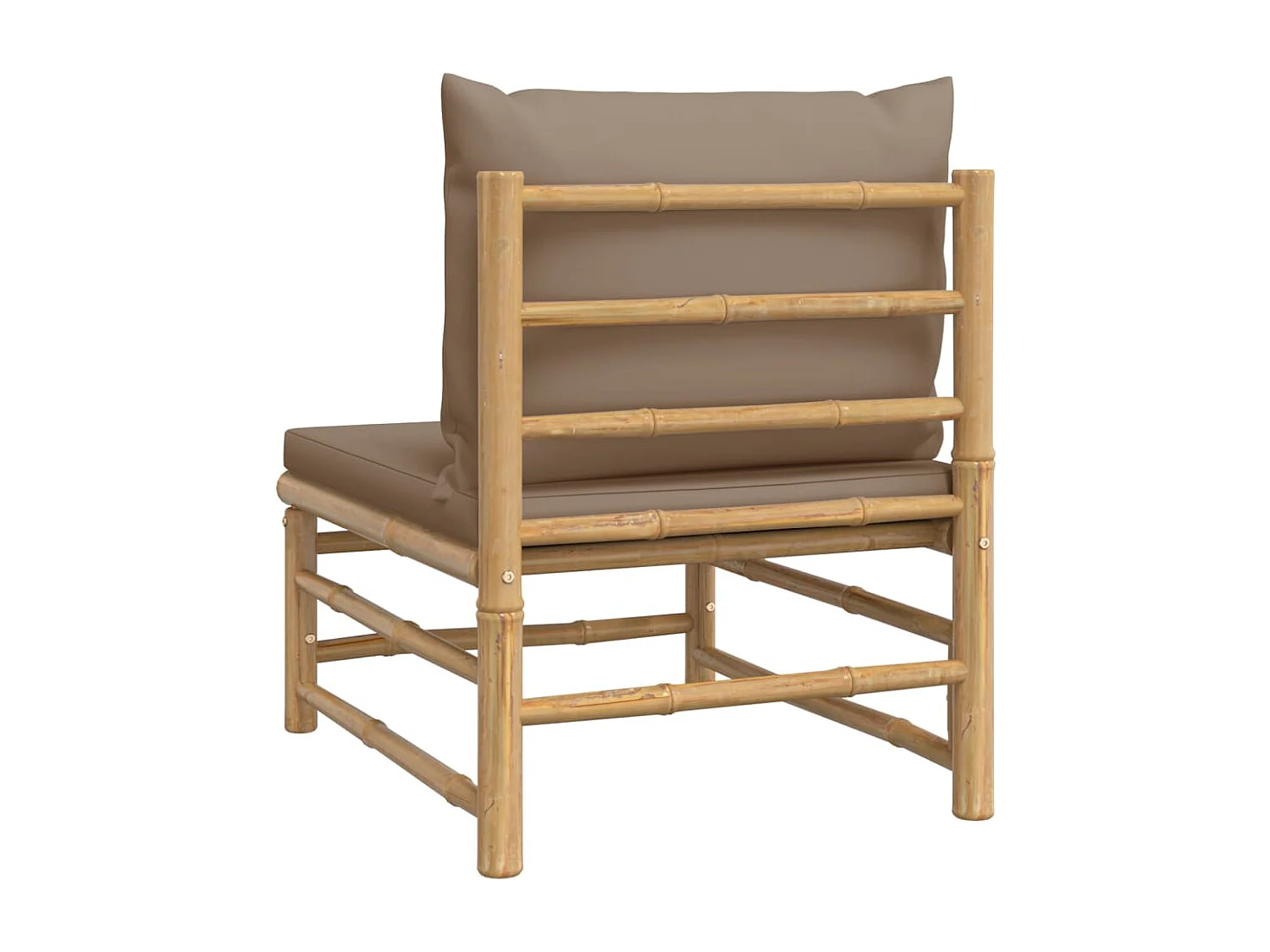 Canapé central de jardin avec coussins taupe bambou FR69081