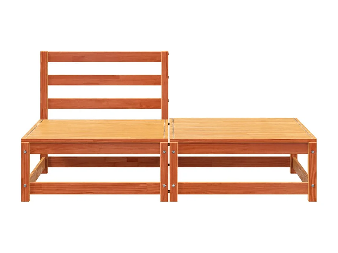 Canapé de jardin sans accoudoirs repose-pieds bois pin massif FR52785