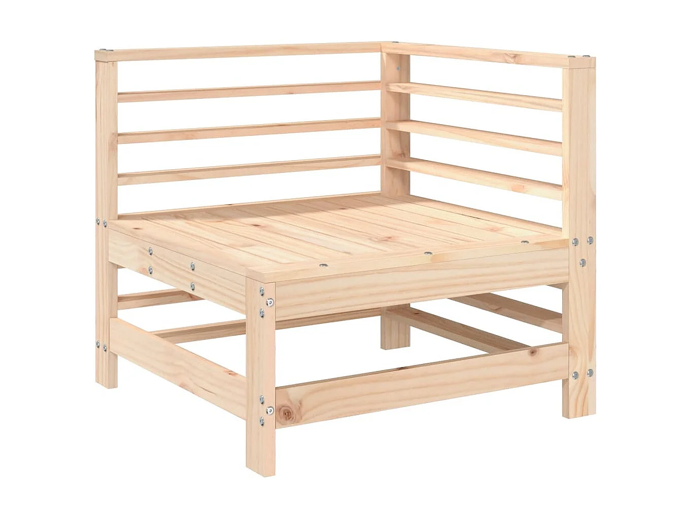 Lot de 2 Canapés d'angle de jardin bois de pin massif FR67256