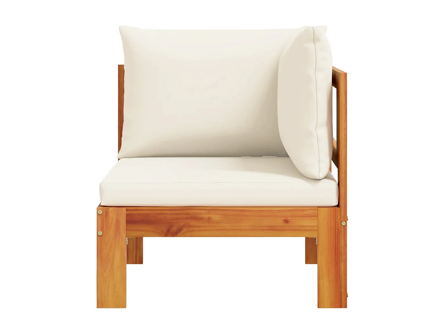 Canapé d'angle de jardin avec coussins bois massif d'acacia FR59566