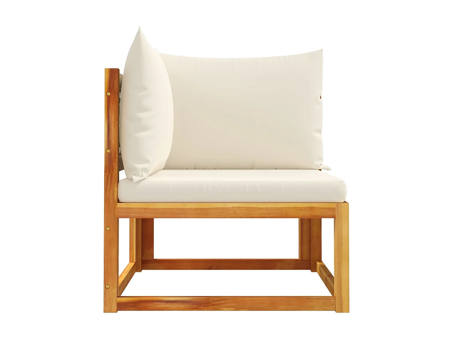 Canapé d'angle de jardin avec coussins bois massif d'acacia FR455505