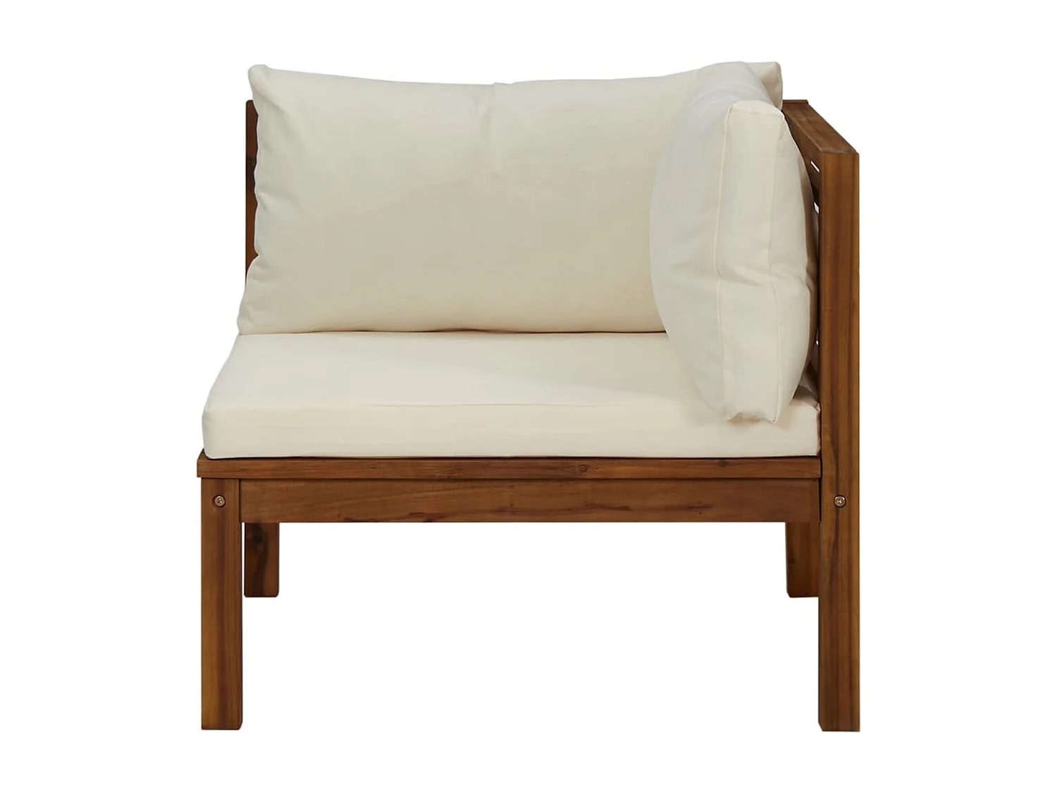 Canapé d'angle sectionnel et coussin blanc crème Bois d'acacia FR20014
