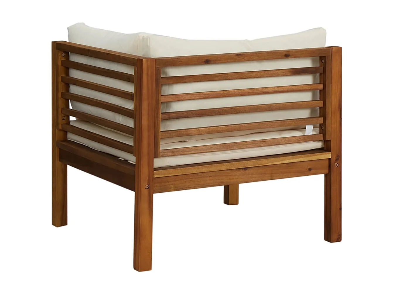 Canapé d'angle sectionnel et coussin blanc crème Bois d'acacia FR20014