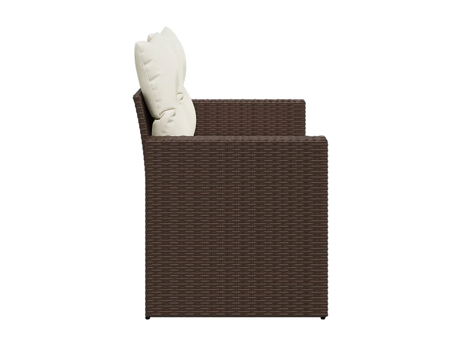 Canapé de jardin avec coussins 2 places marron résine tressée FR652267