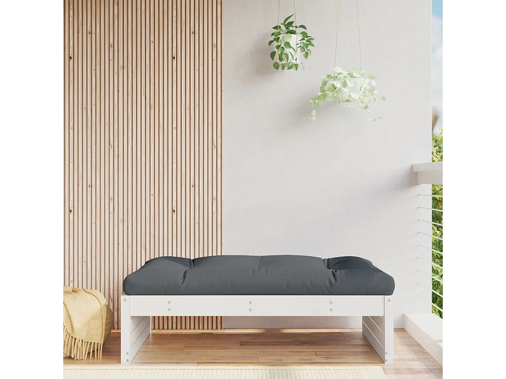Apoio de pés para jardim 120x80 cm pinho maciço branco PT664622