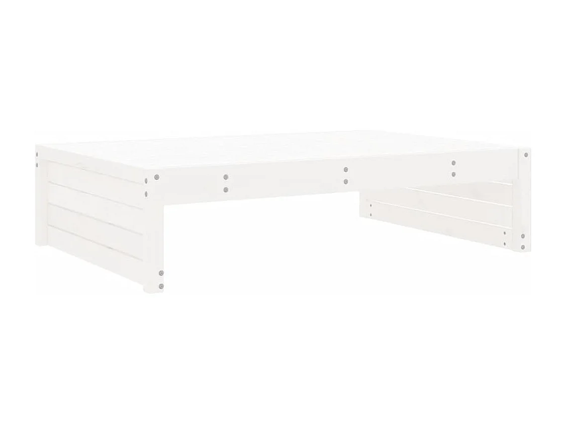 Canapé de jardin - Repose-pied de jardin 120x80 cm blanc bois de pin massif FR71762