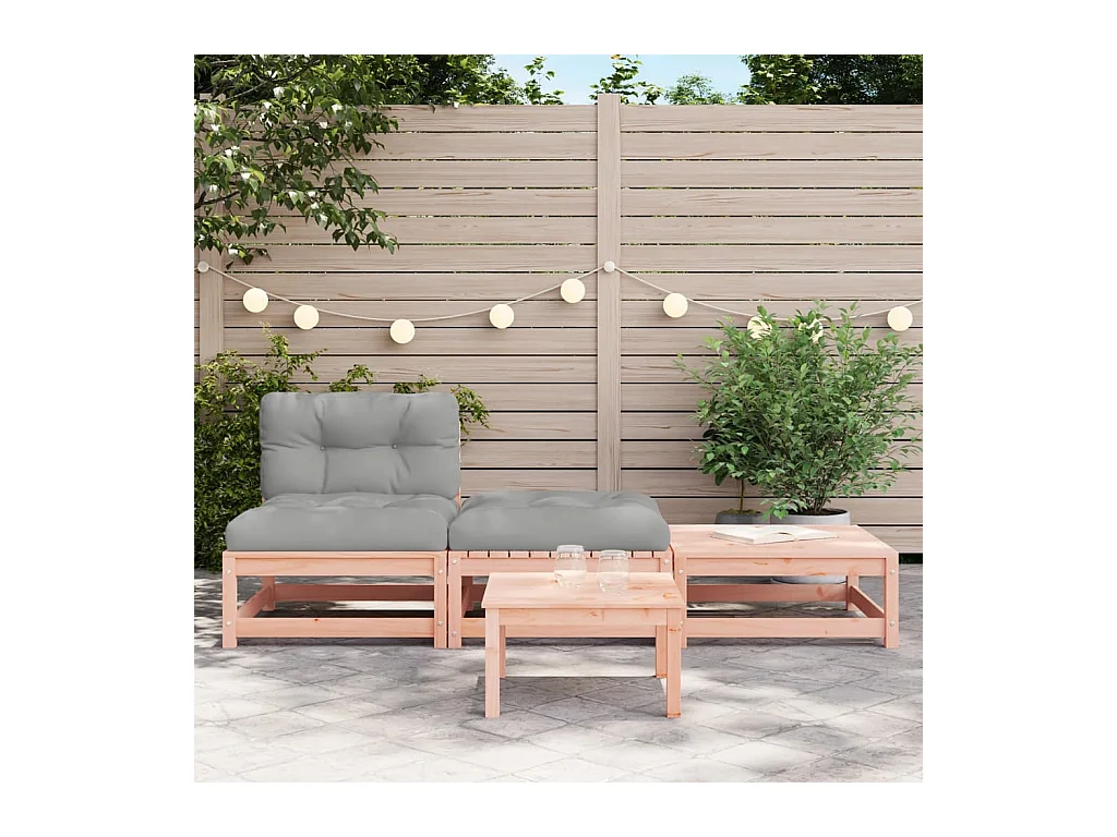 Canapé de jardin sans accoudoirs avec coussins et repose-pieds FR13270